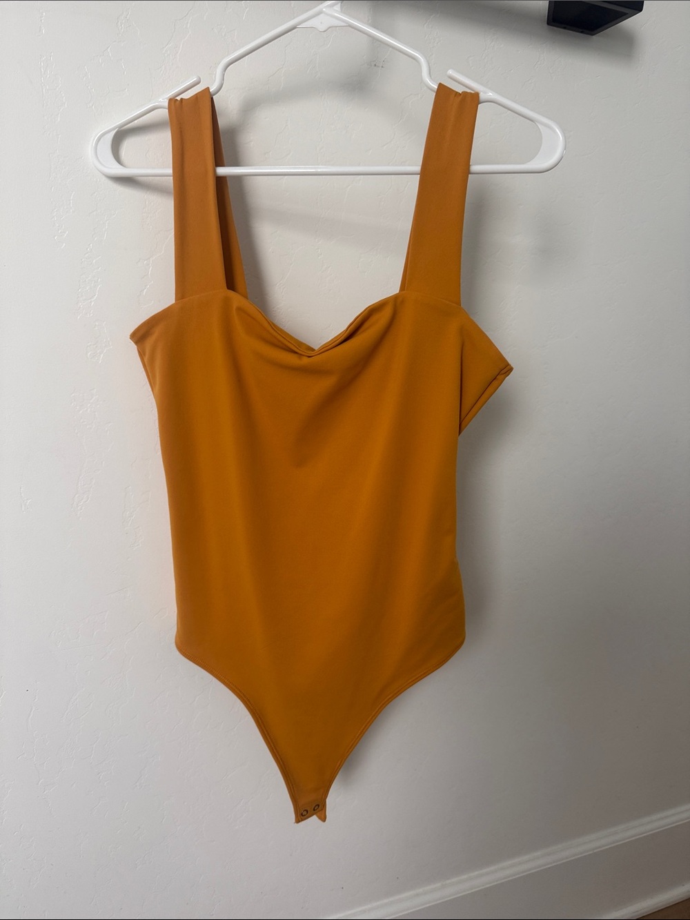 Abercrombie & Fitch Mustard Yellow Square Strap Bodysuit